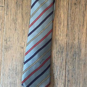 Vintage Givenchy Gentlemen Paris Signature Men's Necktie Grey with Stripes